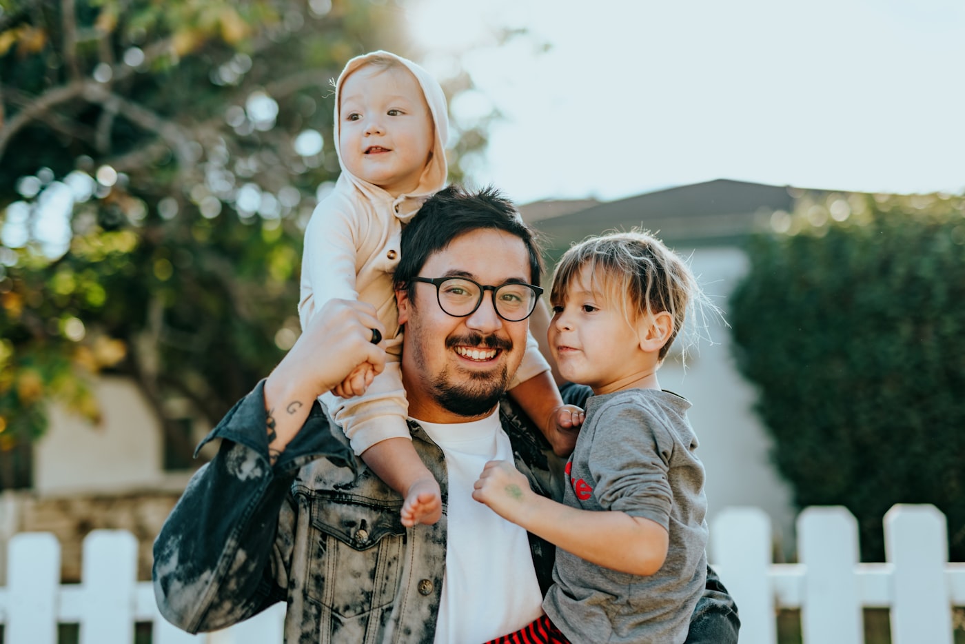Parents and children at home